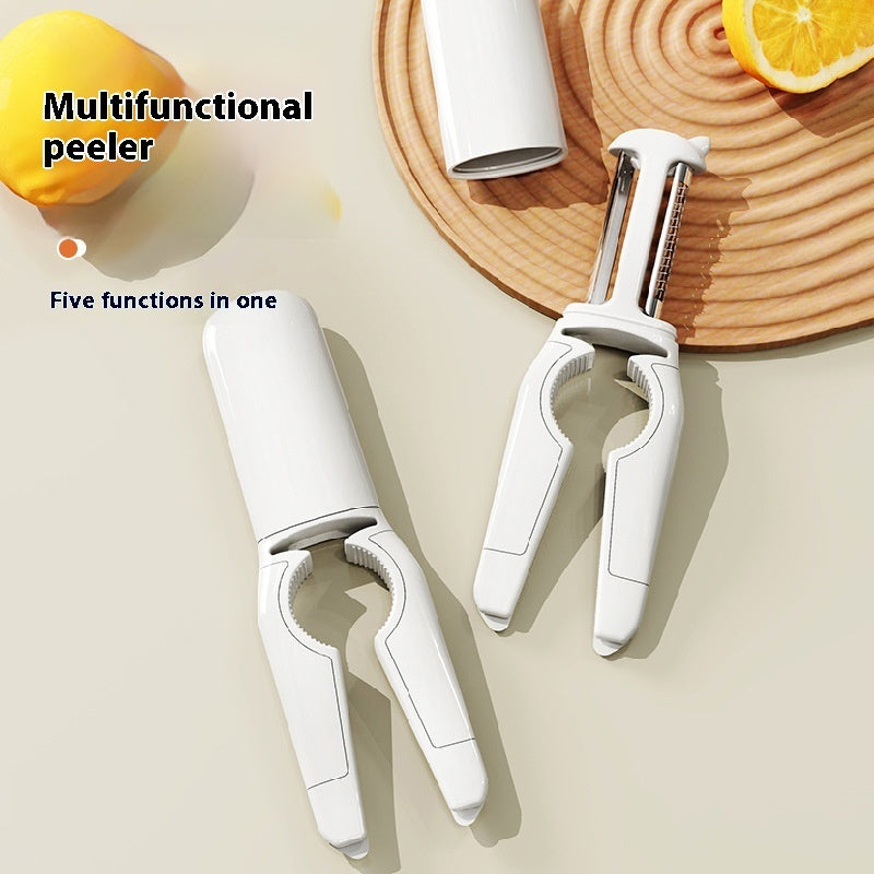 5 In 1 Fruit And Vegetable PeelerFood Grade Stainless Steel Veggie Peeler And Bottle Opener Multifunctional Dishwasher Safe Kitchen Gadgets